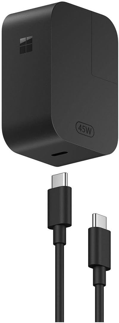 Microsoft Surface 45W USB-C Wall Charger | Includes USB-C cable and AC plug for charging, power and connectivity