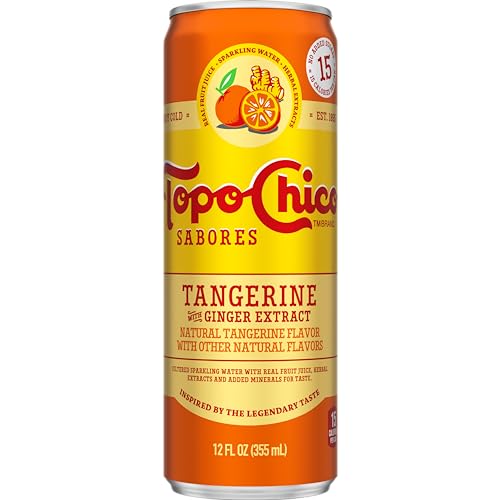 Topo Chico Sabores Tangerine with Ginger Extract 12oz Can Pack of 2