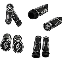 Motorcycle Handlebar Grips, Anti-Skid Design with Sweat Absorption, Red and Black, Comfortable and Durable for Enhanced Control