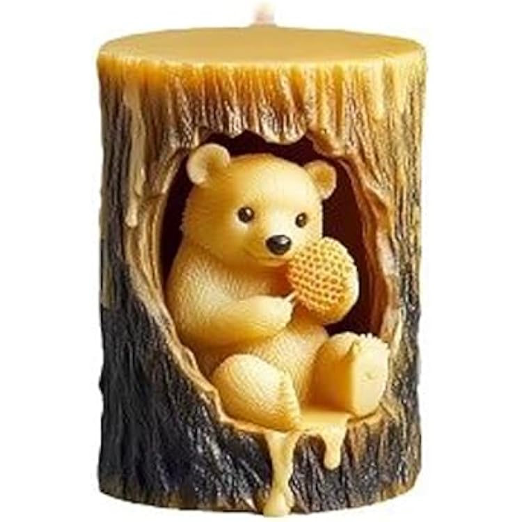 Tree Bear Candle Mold - Animal & Bear Resin Casting Molds, Silicone Clay Jewelry Molds, Candle Making Craft Supplies