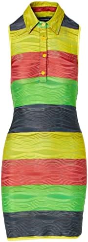 Rasta Printed Backless Mini Dress