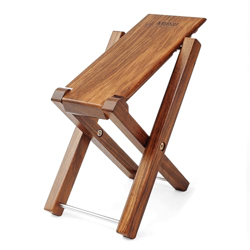 Muso Guitar Stool Foot Rest, Adjustable Foot Stool Folded Wooden Pedal,Pedicure Foot Stool Footrest 4 Level Suitable for Guitar Zebra