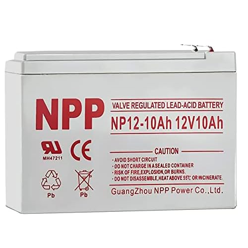 NPP 12V 10Ah Rechargeable Battery, NP12-10Ah F2 AGM SLA Batteries Replacement for Pride Mobility GoGo Scooter, BP12-12, UB12100-S, Security Alarm Backup Power Systems