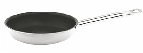 Thunder Group SLSFP009, 9-1/2-Inch Stainless Steel Fry Pan, Commercial Induction Frying Pan with Non-Stick Coating, Silver