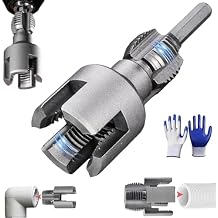 Pipe Thread Cutting Tool, Integrated Internal & External Pipe Threading Tool, Electric Drill Compatible 2 In 1 PVC Pipe Threader Kit, 1/2" 3/4" PVC Thread Maker Tool (3/4, 1 Pc)