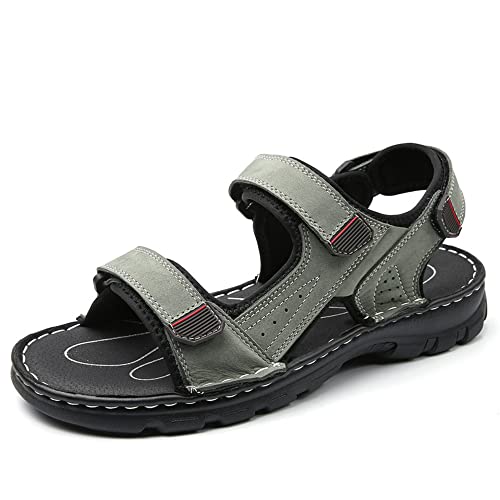 Maylrvjv Mens Outdoor Sports Sandals Lightweight Comfortable Hiking Walking Leather Casual Sandals Water Shoes