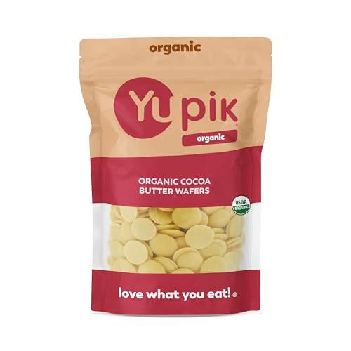 Yupik Organic Cocoa Butter Wafers, 2.2 lb 35.2 oz, Vegan, Gluten-Free, GMO-Free, Dairy-Free, Kosher, Pure Cocoa Butter, No Additives, Melts Smoothly, Ideal for Baking, Snacking, Molding & Topping