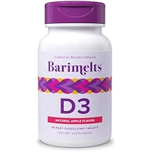 BariMelts Vitamin D3 5000 IU, 90 Fast-Dissolving Tablets (3-Month Supply), Bariatric Vitamins for Women, Natural Apple Flavor