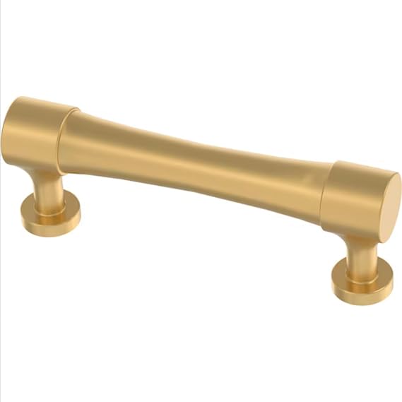 Brainerd P45993W-117 Brushed Brass 3" Flared Crib Cabinet Drawer Pull