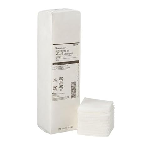 Kendall 2346 Curity Non-Sterile Gauze Sponges, 3" x 3", White (Pack of 200)