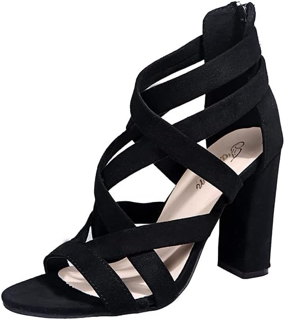 ZDLJYL Womens Platform Open Toe Ankle Strap Zipper Back High Heel Sandals Hollow Out High Heeled Gladiator Party Sandals