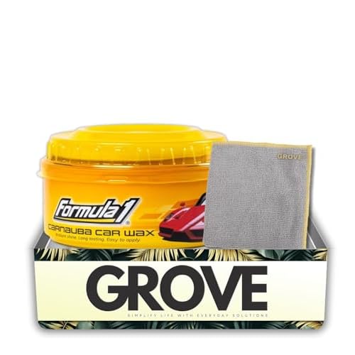 Formula 1 Auto Wax 12 oz Bundle with Microfiber Cloth Carnauba Car Wax for Long-Lasting Shine and Paint Protection on All Finishes Gift Set 2 Items