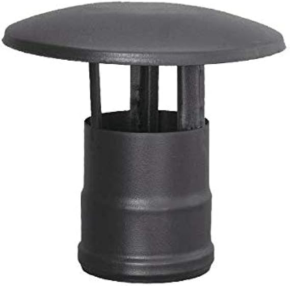 S&M 485596 Enamel Female Hat 850°C-Ø80 mm for Smoke Driving of Stoves and Fireplaces of Pellet, Black