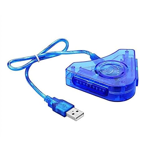 USB Dual Player Converter Adapter Cable for PS2 to PC USB Game Controller with CD Driver