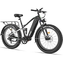 FREESKY 2000W Electric Bike for Adults, 37MPH & 95Miles Range, Dirt All-Terrain Electric Bicycle, 48V 25Ah Removable Battery, UL2849 Certified by TUV, 26 Fat Tire Full Suspension Ebike with Rear Rack
