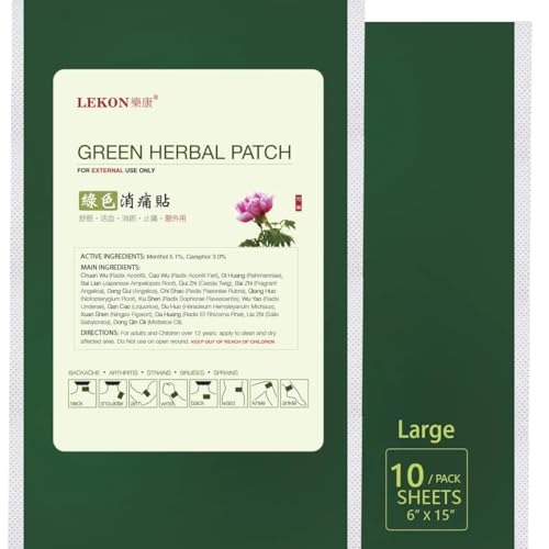 Lekon - Relief Green Herbal Patch 10 Sheets Per Pack - Large