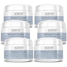 Agelyss Retinol Face Cream - 1% Retinol - Collagen, Hyaluronic Acid - 2 Fl Oz - 60mL - Pack of 6