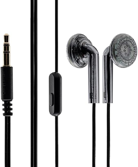 Moondrop Nice Buds Flat-Headed Earbuds with 3.5mm Stereo Plug (Black Transparent with Mic)
