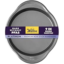 Wilton Platinum Non-Stick Round Cake Pan - Baking Pan for Stacked & Layered Cakes - Non-Stick Steel - Dishwasher Safe & Even Heat Distribution - 9 x 1.5 Inch