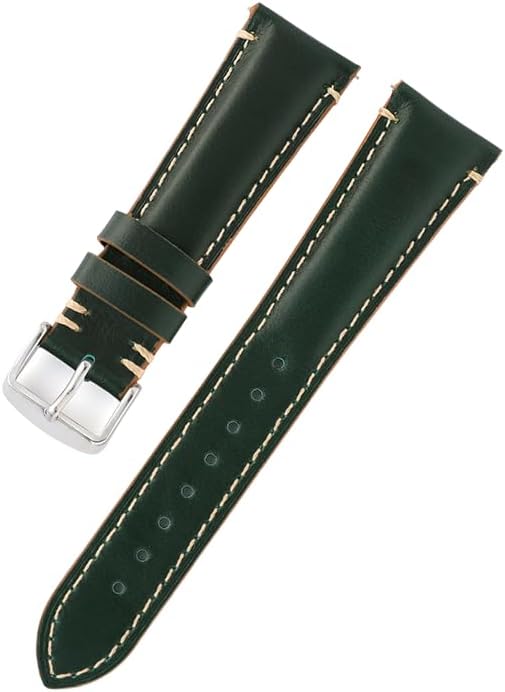 Handmade Genuine Leather Replacement Watch Strap Stainless Steel Buckle Dress Watchband for Longines HydroConquest