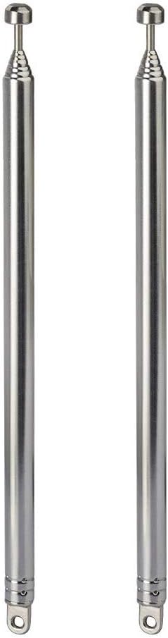 Bingfu 7 Sections Telescopic 74cm AM FM Antenna Portable Radio Antenna Replacement (2-Pack) Compatible with Indoor Portable Radio Home Stereo Receiver AV Audio Video Home Theater Receiver TV Tuner