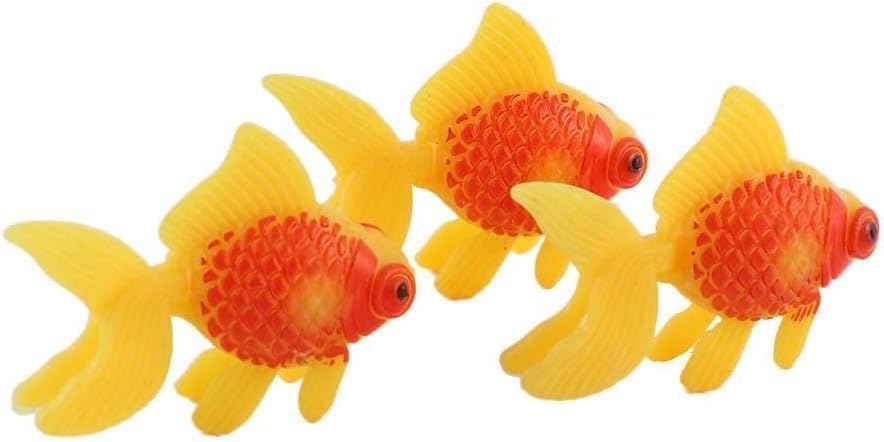 3 Pcs Artificial Goldfish Moving Aquarium Ornaments - Goldfish and Orange Fish Thematic Decor for Fish Tank