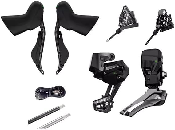 Generic WHEELTOP EDS-TX Wireless Carbon Electronic Hydraulic Brake Groupset Shifters Shift /Derailleur (Road Bike), 7s-13s Adjustment (Aluminum), Black