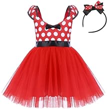 IBTOM CASTLE Girls' Polka Dots Princess Party Cosplay Pageant Fancy Costume Tutu Birthday Dress up+Ears Headband