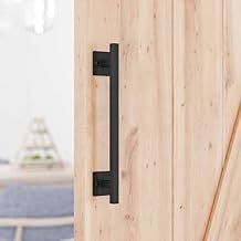 SMARTSTANDARD 12 Antique Rustic Handmade Barn Door Handle, Black Flush Square Base Handle Pull, for Gate, Garage, Sheds
