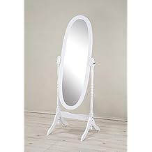 Crown Mark Cheval Mirror, Brown (Oval White)