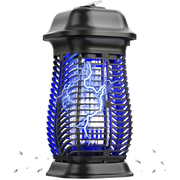 Bug Zapper, Electric Mosquito Zapper Outdoor, Fly Traps Indoor Outdoor, Flying Insects Zapper, Mosquito Killer Indoor 85-120V, 4200V, ABS Plastic Outer Black