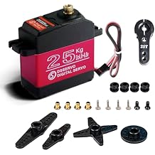 DS3225 25KG High Torque Digital Servo, Waterproof Metal Gear, 270 Large Rotation Angle for 1/8 1/10 RC Cars Boats Robots, 24.5kgcm at 5V
