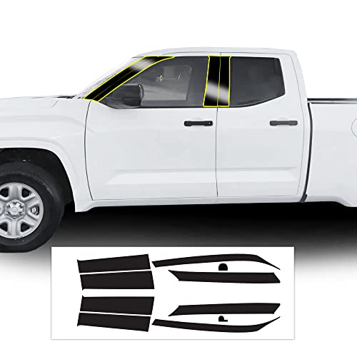 BOGAR TECH DESIGNS for Toyota Tundra 2022-2026 A Pillars Decals Precut Vinyl Overlay, Gloss Black Blackout Look