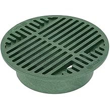 NDS 20, 8-Inch Round Grate, Connects to 6-Inch Spee-D Basin, 6-Inch Drain Pipes and Fittings, for Small Lawns, Landscaping and Patios, Plastic, Green