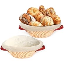 Banneton Bread Proofing Basket Set of 2 9'' Round Sourdough Bread Baskets Baking Supplies with Liners & Covers Gifts for Bakers Women Mom Wife