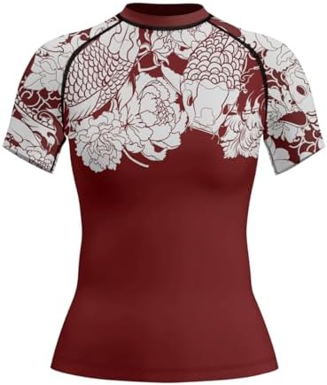 Samurai Womens Short Sleeve Rash Guard Compression Shirt MMA BJJ Grappling Jiu Jitsu