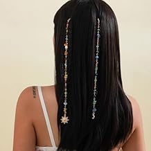Hair Jewelry for Braids Long Tassel Braided Hair Chain With Clips, Rave Hair Charms Accessories for Women, Boho Braided Hair Jewelry Set