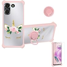 Aroepurt Case Compatible for DIALN Juno Phone Case Cover [with Tempered Glass Screen Protector][Hard PC + Soft Silicone][Ring Support] [Silver Reflect Light] DYF-HJS
