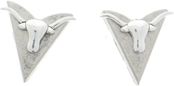 Silver Longhorn Collar Tips - Dress Shirt Collar Stays - Silver Finish Collar Stays for Men & Women-Made in USA