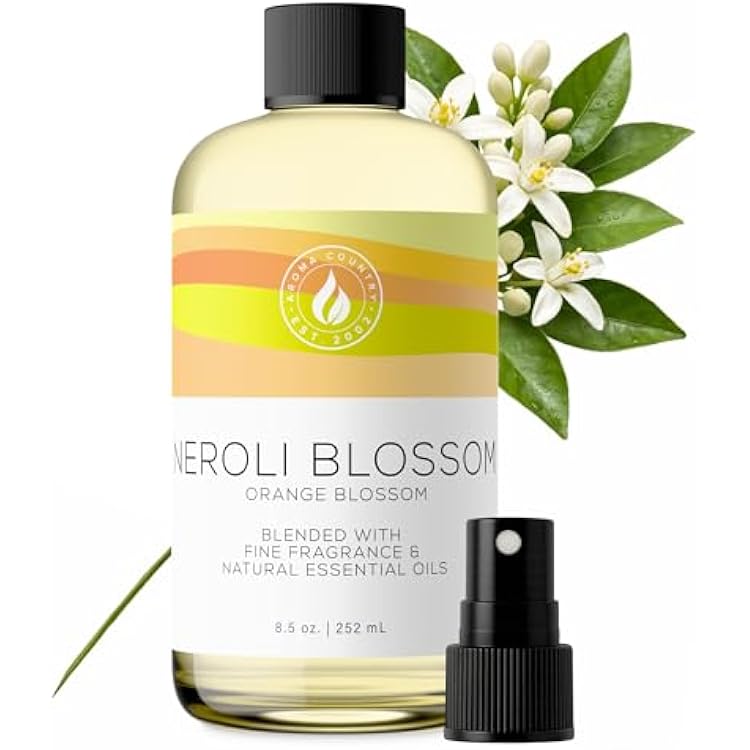 Aroma Country Neroli Blossom Diffuser Oil - Luxury Essential Oils for Diffuser Refill & Air Freshener Room Spray - Long-Lasting & Natural Home Fragrance, Neroli Scented Oil 8.5 Fl. oz