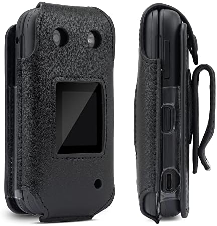 BELTRON Leather Fitted Case for Nokia 2760, Nokia 2780 Flip Phone - Secure Form Fit Cover with Built-in Screen Protection & Rotating Metal Belt Clip Tracfone N139DL, TA-1398, TA-1450, TA-1421