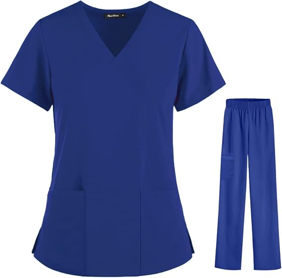Pet Grooming Institution Scrubs Set Spa Uniforms Unisex V-Neck Work Clothes Medical Suits Clothes Scrubs Tops Pants