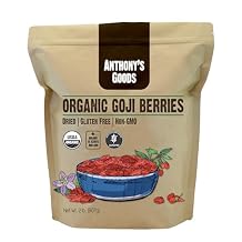 Anthony's Organic Goji Berries, 2lb, Dried, Gluten Free, Non GMO, Wolfberries, Unsulphured, Vegan