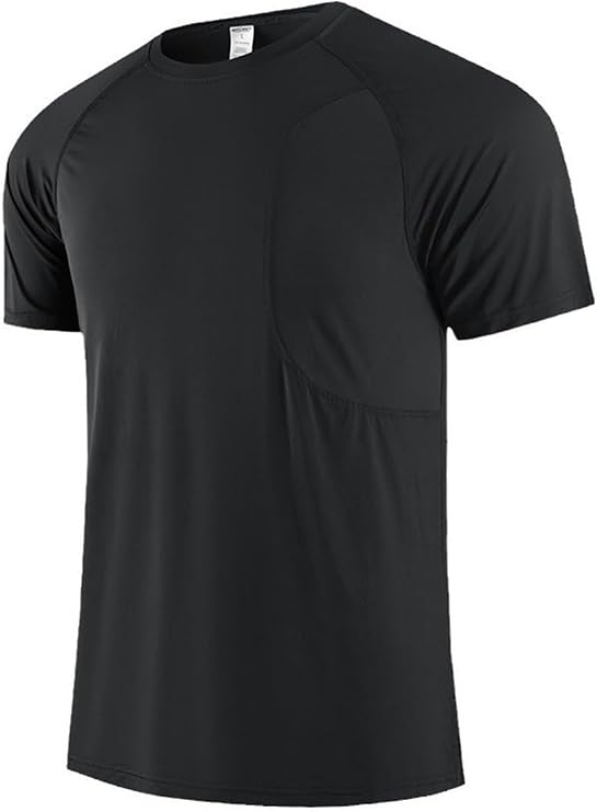 Men's Ice Silk Summer Round Neck T-Shirt Quick Dry Short Sleeve Classic Cooling Shirts