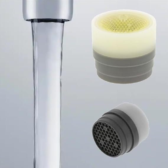 Neoperl Tom Thumb Clear Small Size Faucet Aerator PCA Perlator Laminar Flow Stream Male/Female Bathroom Housing/Washer/Insert (Yellow 2.2 GPM, Insert)