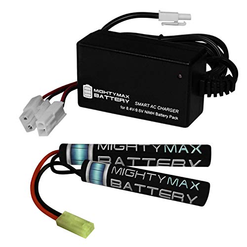 Mighty Max Battery 8.4V 1600mAh NiMH Butterfly Replaces VFC M4 MK18 Mod0 AEG  8V Charger