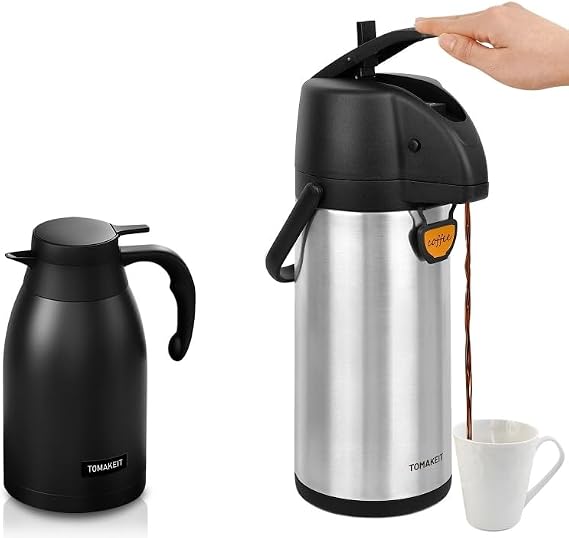 3L/102 Oz Airpot Coffee Dispenser Thermal with Pump & 68oz / 2L Thermal Coffee Carafe