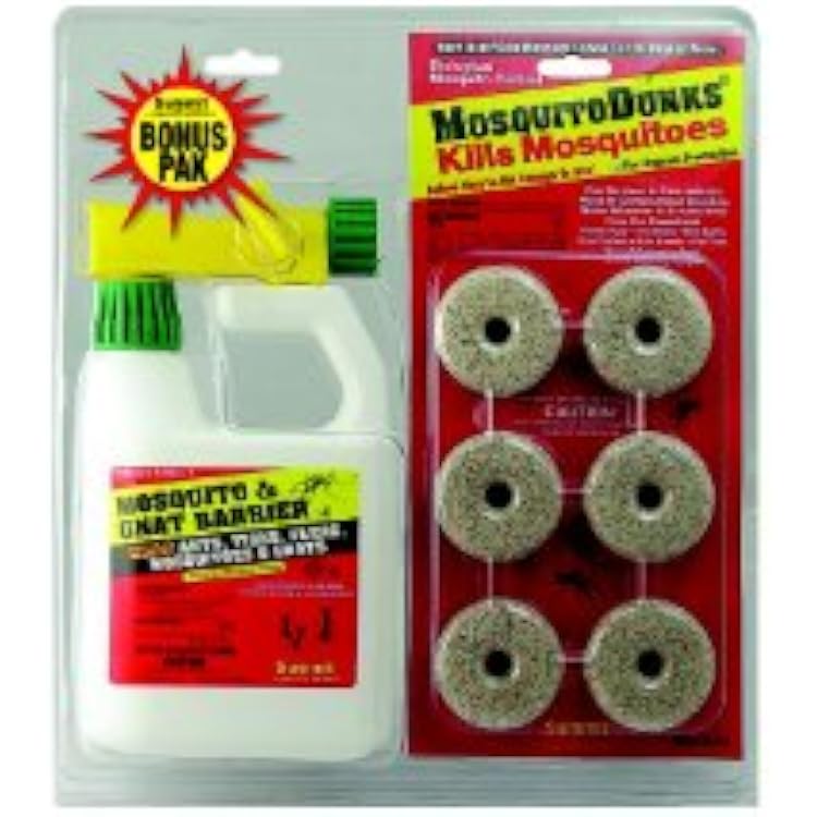 Summit Mosquito Dunks and Mosquito and Gnat Barrier Combo Pack, Natural