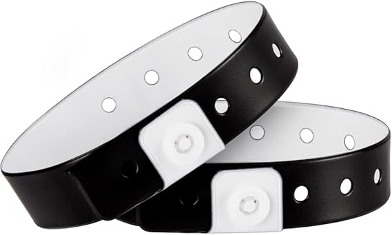 Ouchan Plastic Wristbands Black- 500 Pack Wristbands for Events Club Music Meeting Party