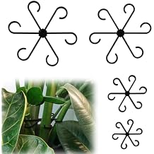 PEUTIER 4pcs Plant Stem Supports, Plastic Houseplant Climbing Holders Stabilizer Reusable Small Climbers Flower Plant Stakes Trellis Stem Hook Growth Accessories for Indoor Monstera (Black)